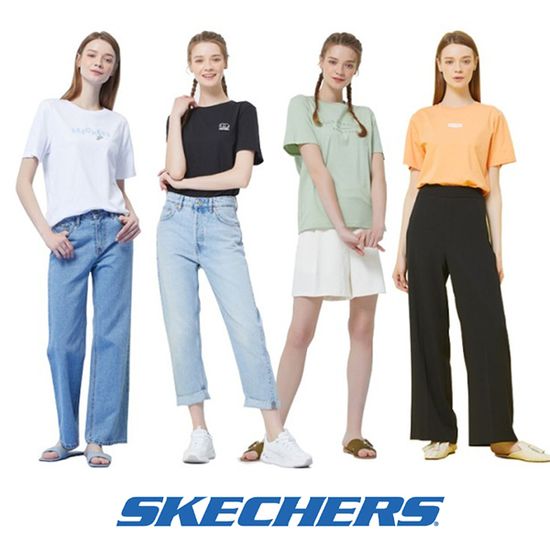 [스케쳐스] 여성 라운드 반팔티 4종세트