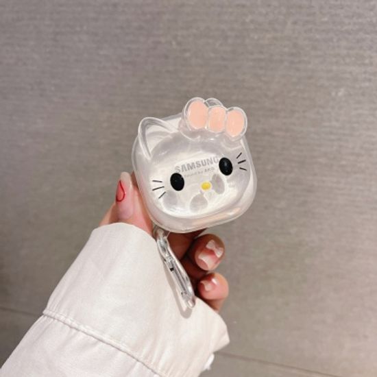 갤럭시버즈 2 프로 라이브 곰돌이 고양이 투명 케이스