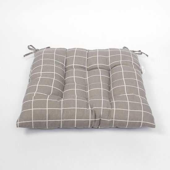 리빙홈 사각 쿠션방석(그레이체크) 폭신한 학생방석