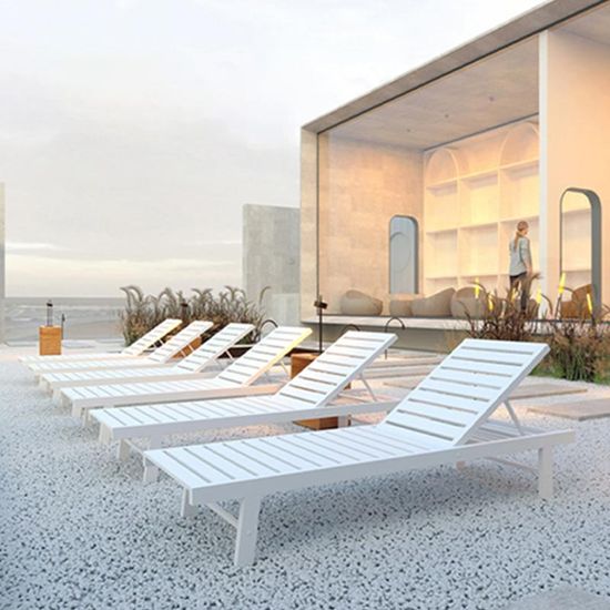 야외 1인 원목 비치 썬베드 선베드
