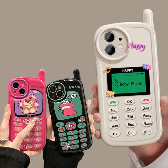 아이폰14 13 12 11 캐릭터 안테나 전화기 젤리 케이스