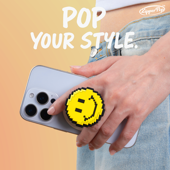 [지퍼팝] 3D 픽셀 맥세이프 스마트톡-레인보우 화이트