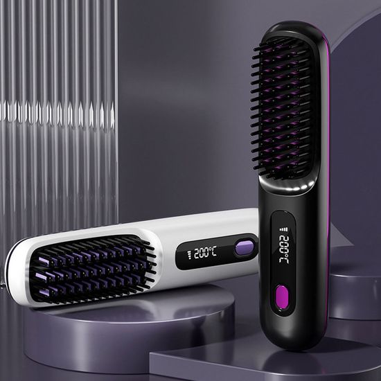 휴대용 무선 빗고데기 C타입 충전 브러시 고데기