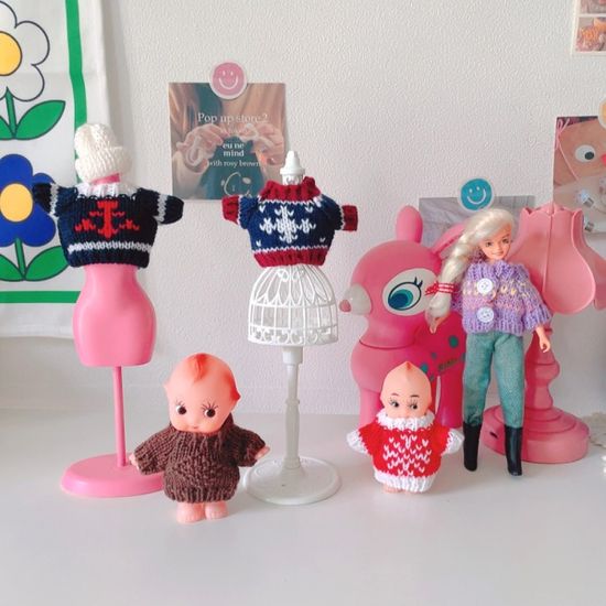 스몰 사이즈 손뜨개 인형 니트(24종)