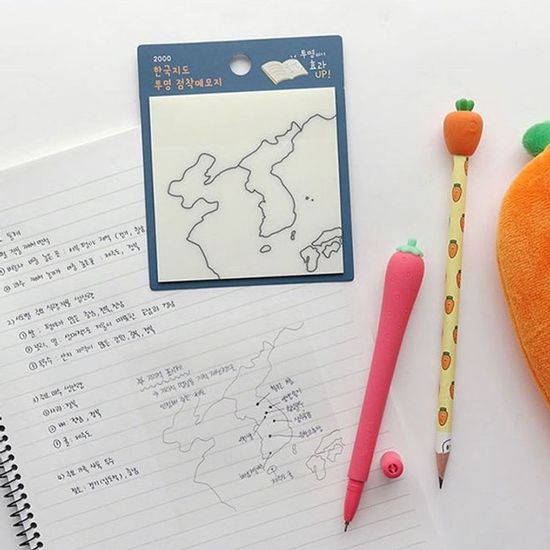 한국지도 메모지 한국사 스터 W78CA40