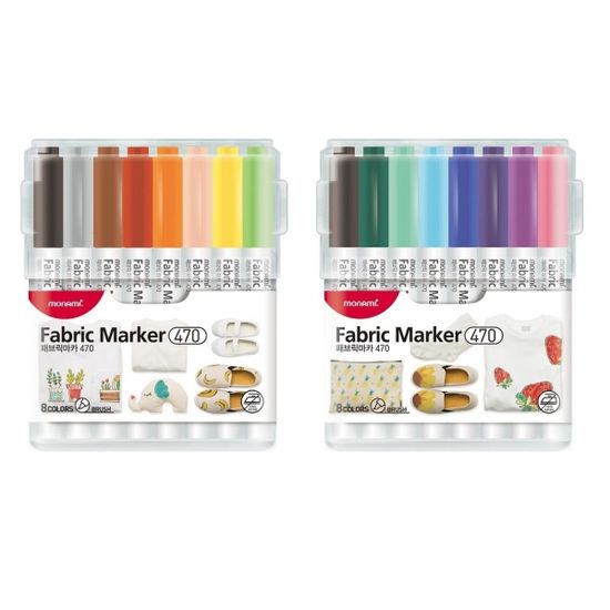 모나미 다림질 No 옷그림 데코펜 패브릭마카 16색세트