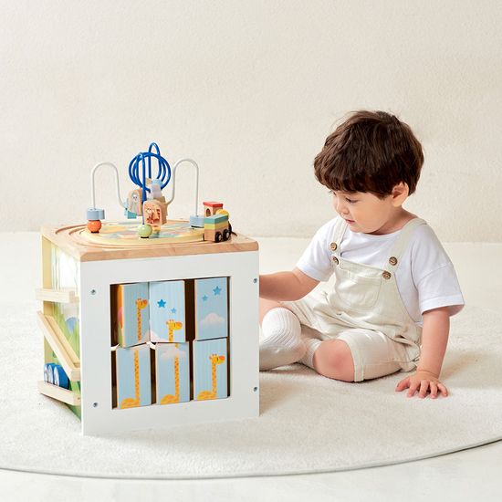 키앤비 원목롤러코스터 멀티 큐브+전동기차 포함