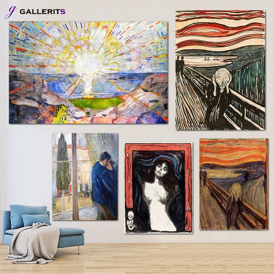 뭉크 전시 명화 인테리어 그림 액자 태양 절규 대형