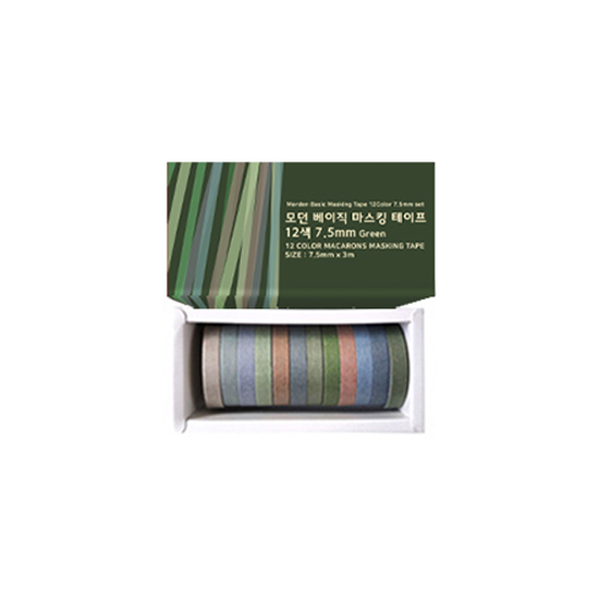 투코비 모던베이직 마스킹 테이프 7.5mm 12색