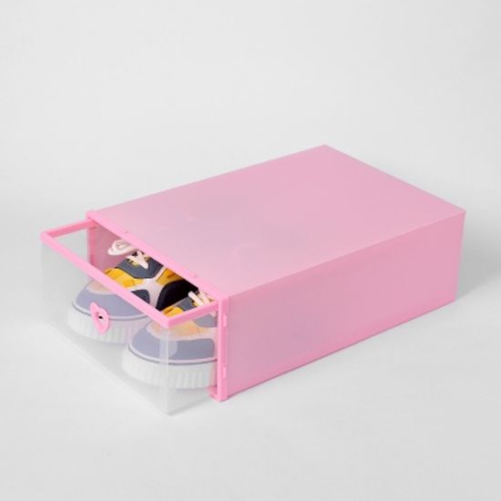 슈즈온 서랍형 신발정리함(대) (핑크)/ DIY 슈케이스