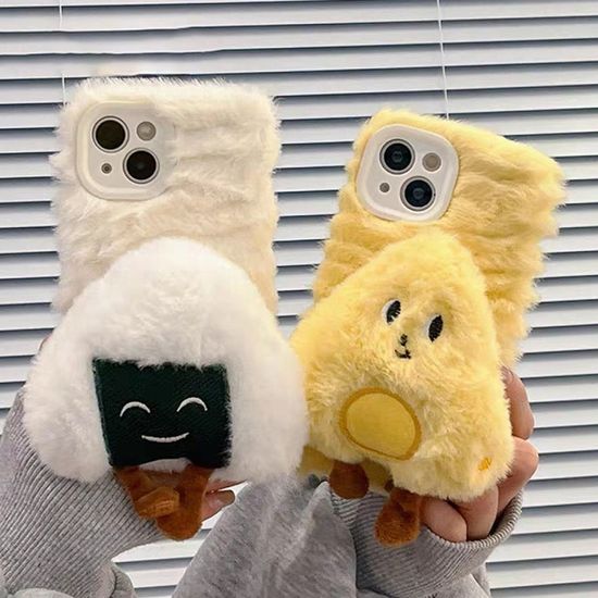 아이폰 15 14 13 12 뽀글이 주먹밥 털 인형 폰 케이스