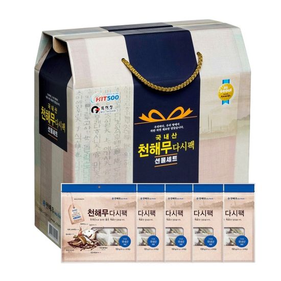 천해무 통원물 다시팩 선물용 15g×20팩