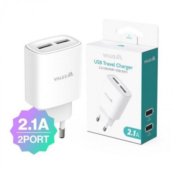 2.1A 가정용 2포트 USB 5가지 완벽 보호 분리형 충전