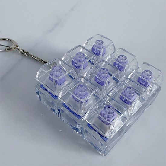 피젯 토이 투명 9키 키보드 키캡 딸깍이 장난감 키링