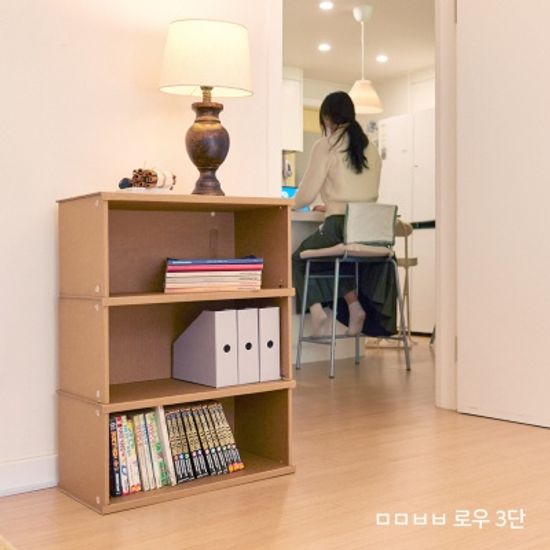 낮은 종이 책장 ㅁㅁㅂㅂ 3단(가로54)