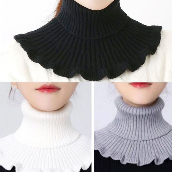 프릴 니트 페이크 목폴라 보온 넥워머(WDAFDB9)