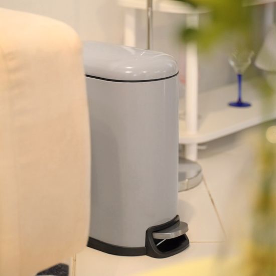 밀리_무소음 페달 휴지통 슬림형 10L