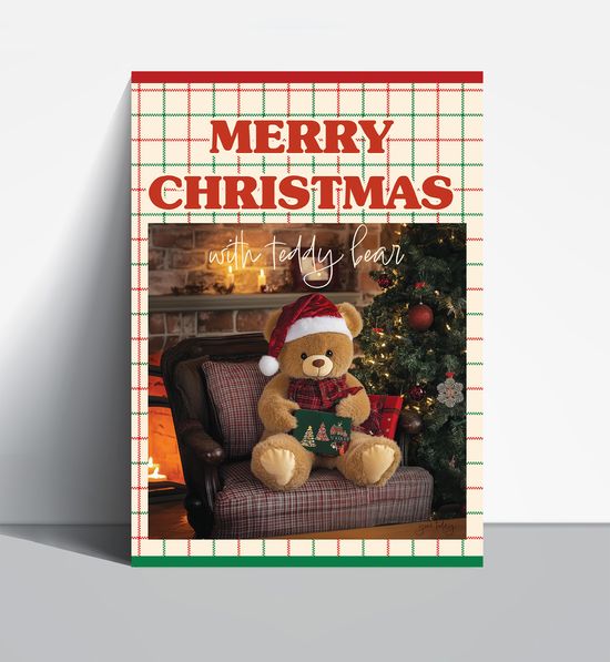 크리스마스 포스터 귀여운 테디베어 포스터