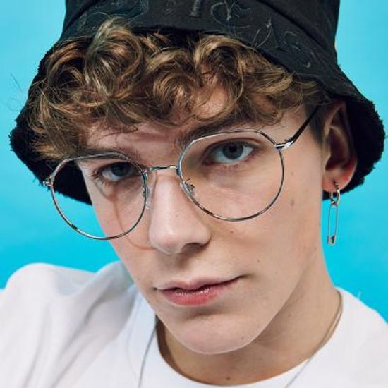 shine 실버 각진 얇은테 안경 금속테안경 메탈안경