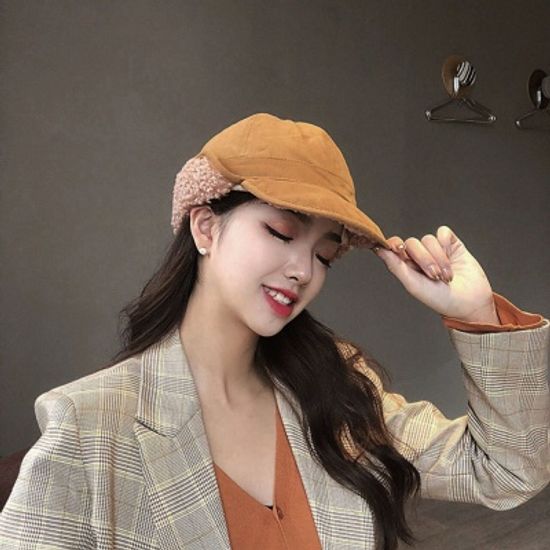 위드유 방한 귀달이모자(머스타드)/ 여성 겨울모자