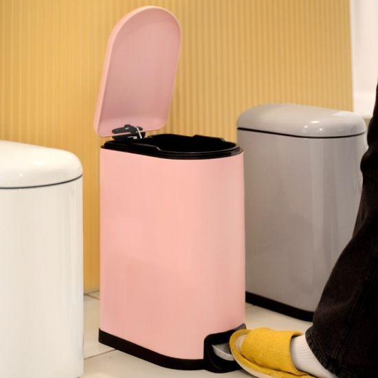 밀리_무소음 페달 휴지통 슬림형 10L