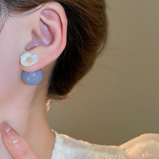 예쁜 파스텔 왕볼 플라워 백클러치 귀걸이 봄 귀고리