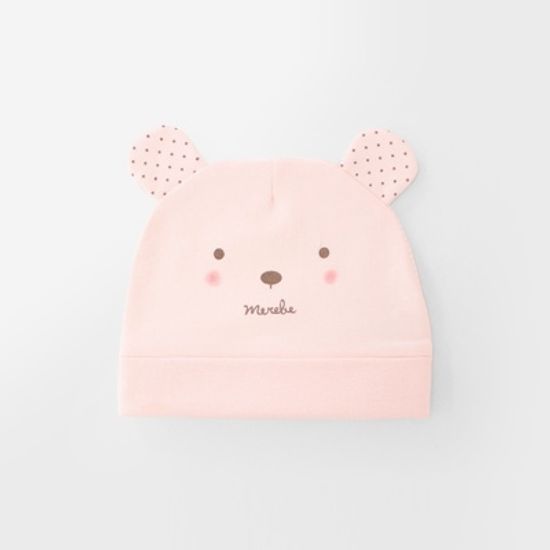 [메르베] 곰돌이W 신생아 아기 모자_사계절용