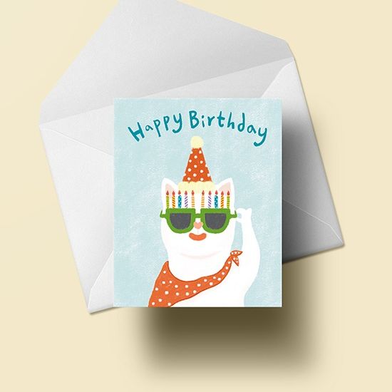 생일카드 YA2305 - CAT HAPPY BIRTHDAY 캘리그라피 