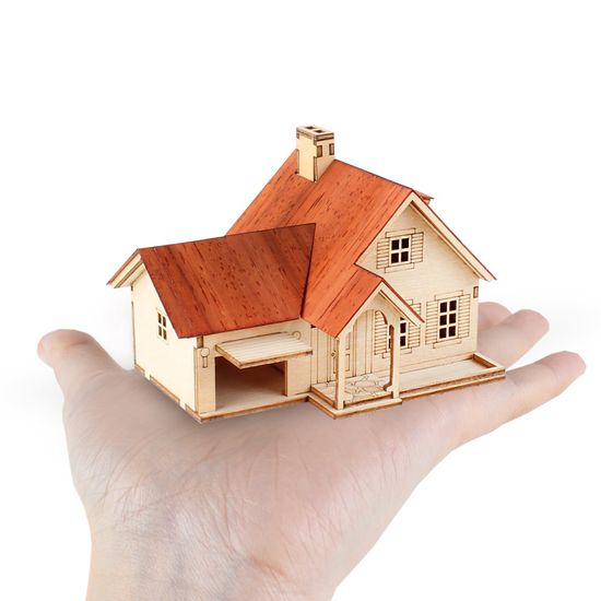 DIY 나무 조립 키트 미니 차고가 있는 주택 YM572