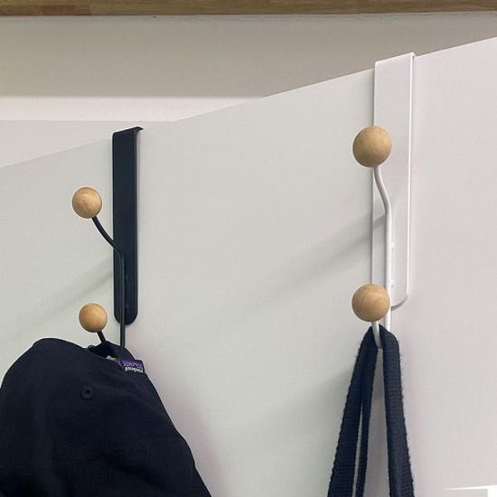 [와인앤쿡]우드볼 2단 도어훅 1개(색상 택1)