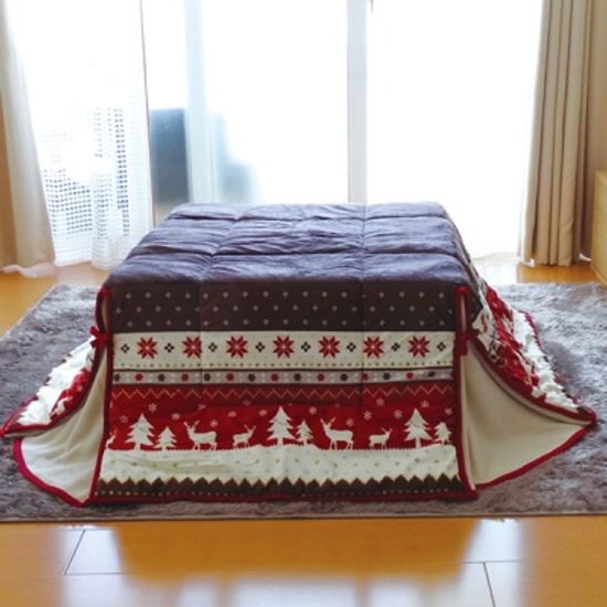 정방형 코타츠 이불 카벨 레드(180X180cm)