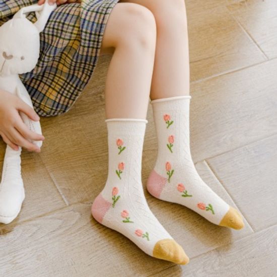 유아동 양말 키즈양말 초등 유아양말  4 옐로우튤립 M
