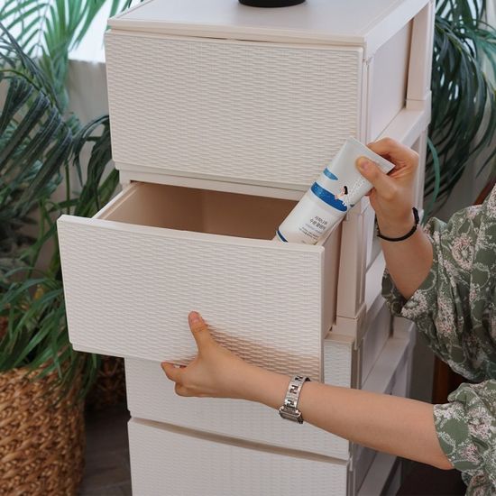 가든 라탄 서랍장 일반형 7단 플라스틱 수납장