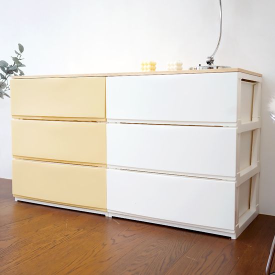 젠틀리 우드상판 플라스틱 서랍장 일반형/와이드형 