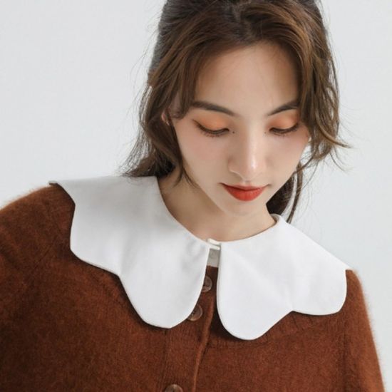 물결 라인 넥케이프 페이크 카라 이너셔츠 이너카라 