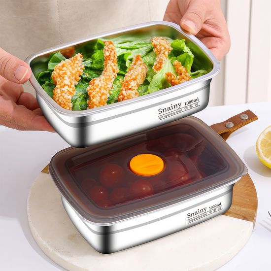 스텐 밀폐용기 1L 1500ml 오븐 냉장고 반찬통 R579-O