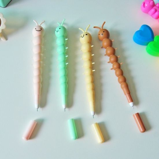 애벌레 볼펜 잉크펜