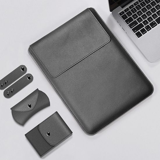 노트북 가죽 파우치 세트 15형 15.6형 챠콜