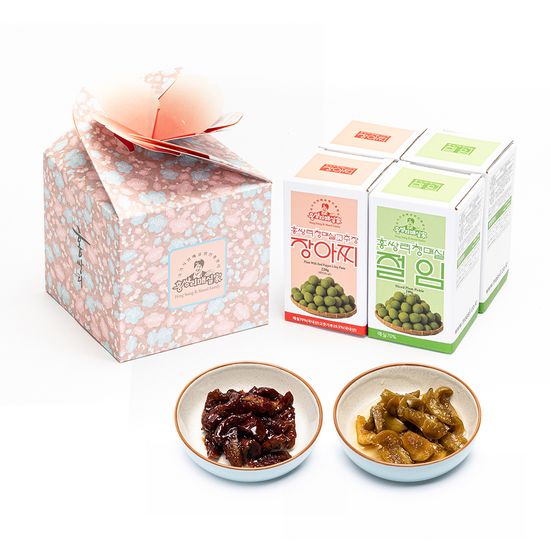 홍쌍리 장아찌 매화반찬세트(절임2+고추장장아찌2)