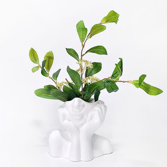 핸드 소녀 오브제 인테리어 석고상 화병 화분