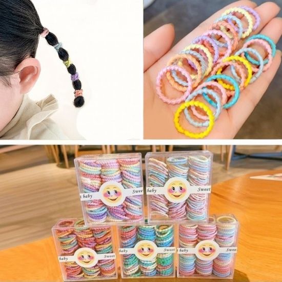 데일리 무매듭 안아픈 고무줄 머리끈 대용량 100개세