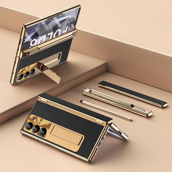 갤럭시Z폴드7 펜 포함 수납 더블 힌지보호 가죽케이스