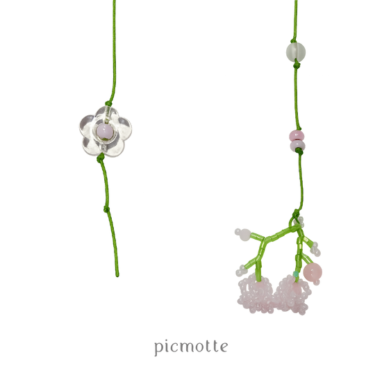 피크모트 튤립 비즈 끈갈피 북마크 