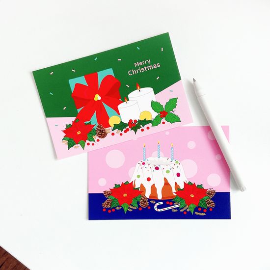메리 크리스마스 + 해피 홀리데이 / 엽서