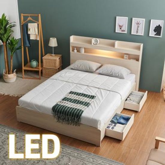 홈쇼핑 LED/서랍 침대 SS (라텍스포켓매트) KC200