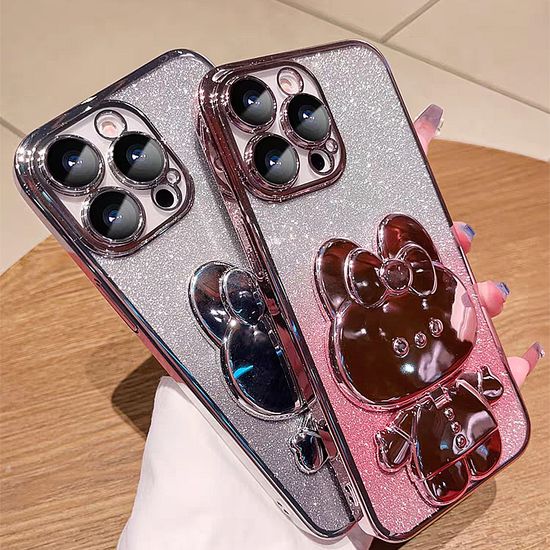 아이폰 15 14 13 12 토끼 미러 핑거톡 글리터 케이스