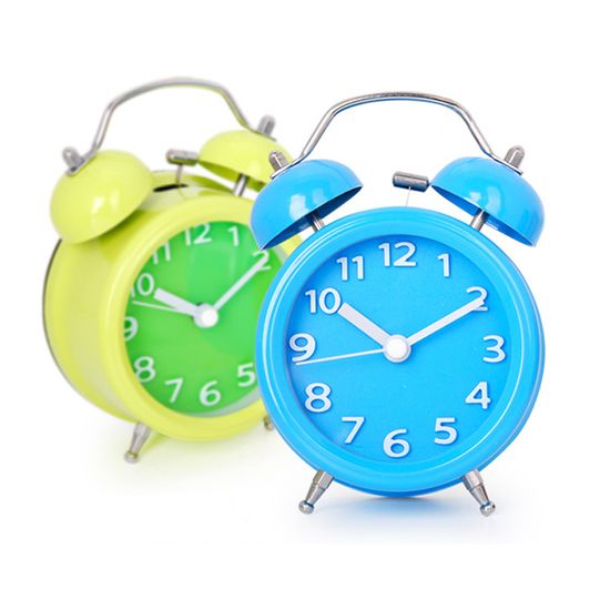 3D 미니 트윈벨 무소음 자명종 알람 탁상 시계