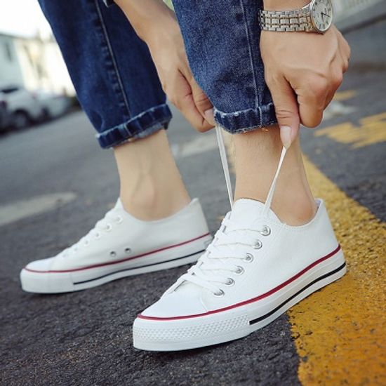 팀제이 남성 캔버스 운동화 250mm 천 스니커즈 화이트