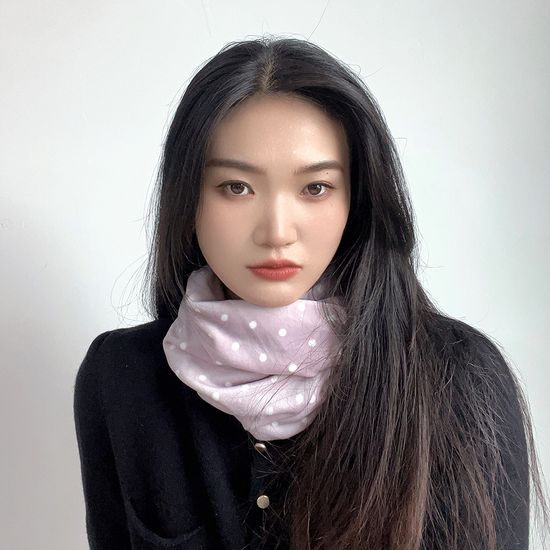 벨벳 도트 보온 넥워머 겨울 방한 멀티스카프 퍼플