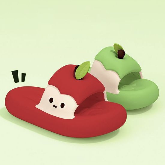 귀여운 사과 캐릭터 EVA 슬리퍼 층간소음 쿠션 실내화
